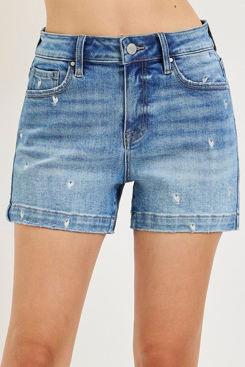Risen -Embroidered Heart Short