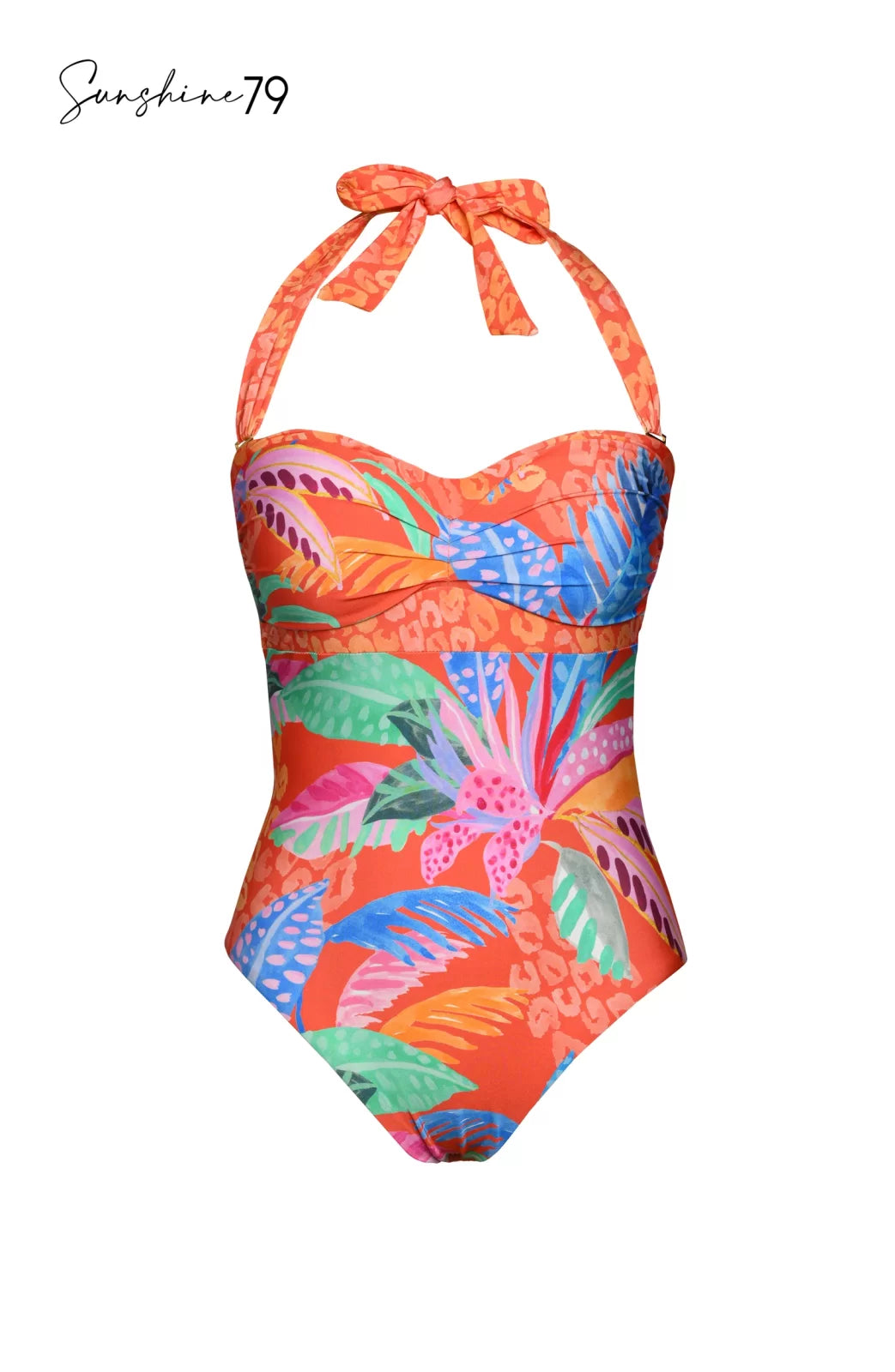 CORAL AND BLUE MULTI ONE-PIECE LA BLANCA SUIT from Raggdoll Boutique, perfect for trendy coastal style.