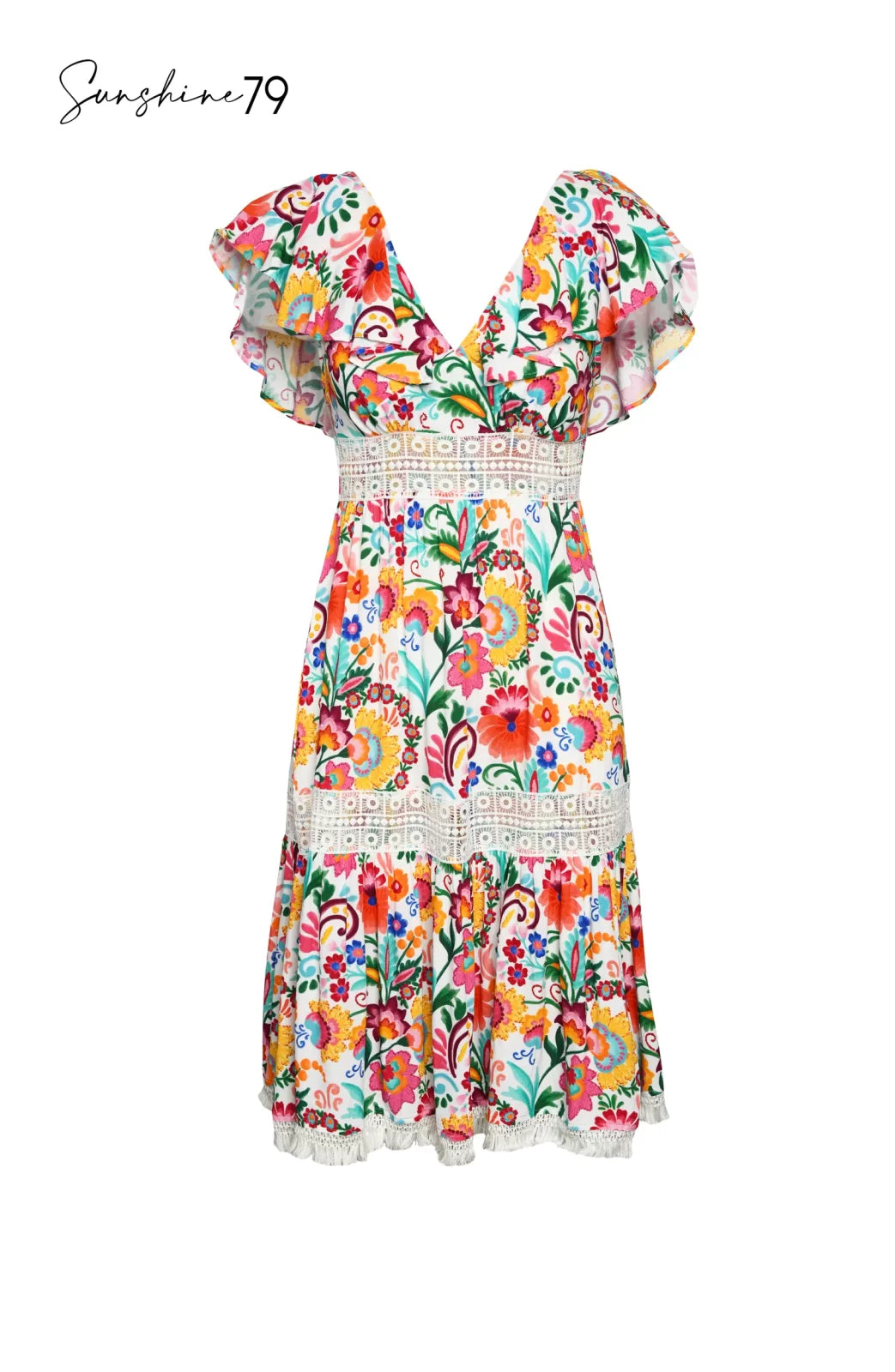 BONITA MIDI DRESS from Raggdoll Boutique, featuring vibrant Spanish-inspired print, perfect for summer outfits Texas.