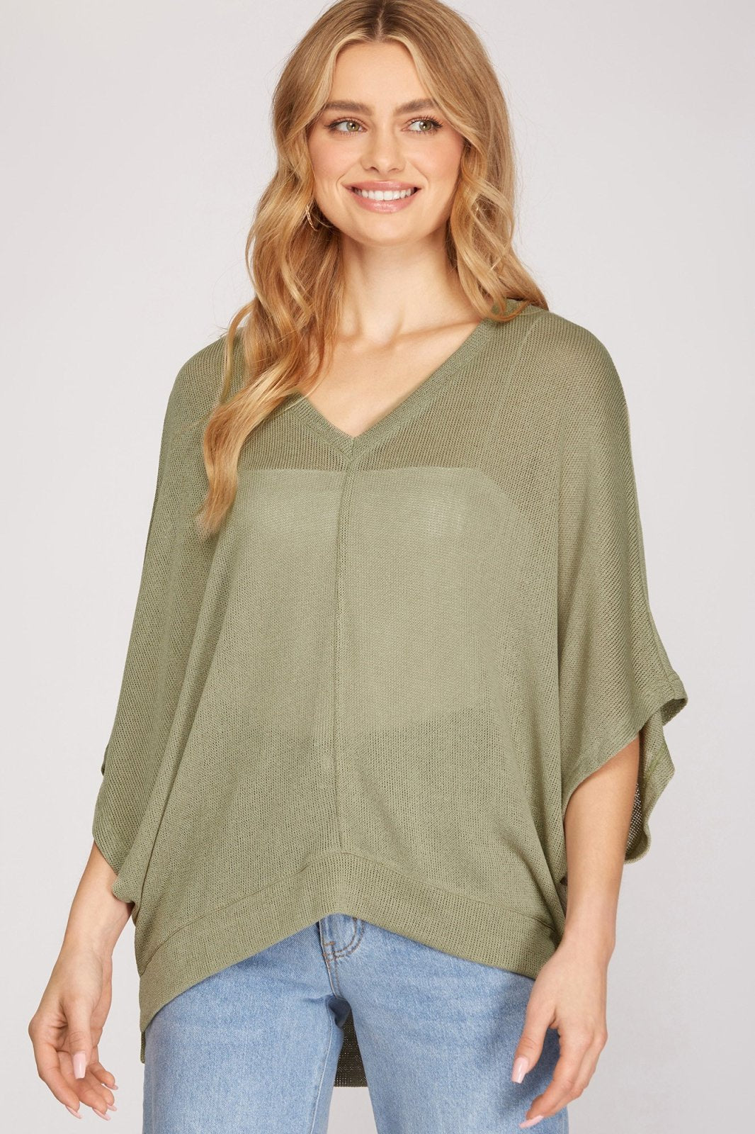 LIGHT WEIGHT LIGHT OLIVE SWEATER from Raggdoll Boutique, perfect for summer outfits Texas and trendy coastal style.