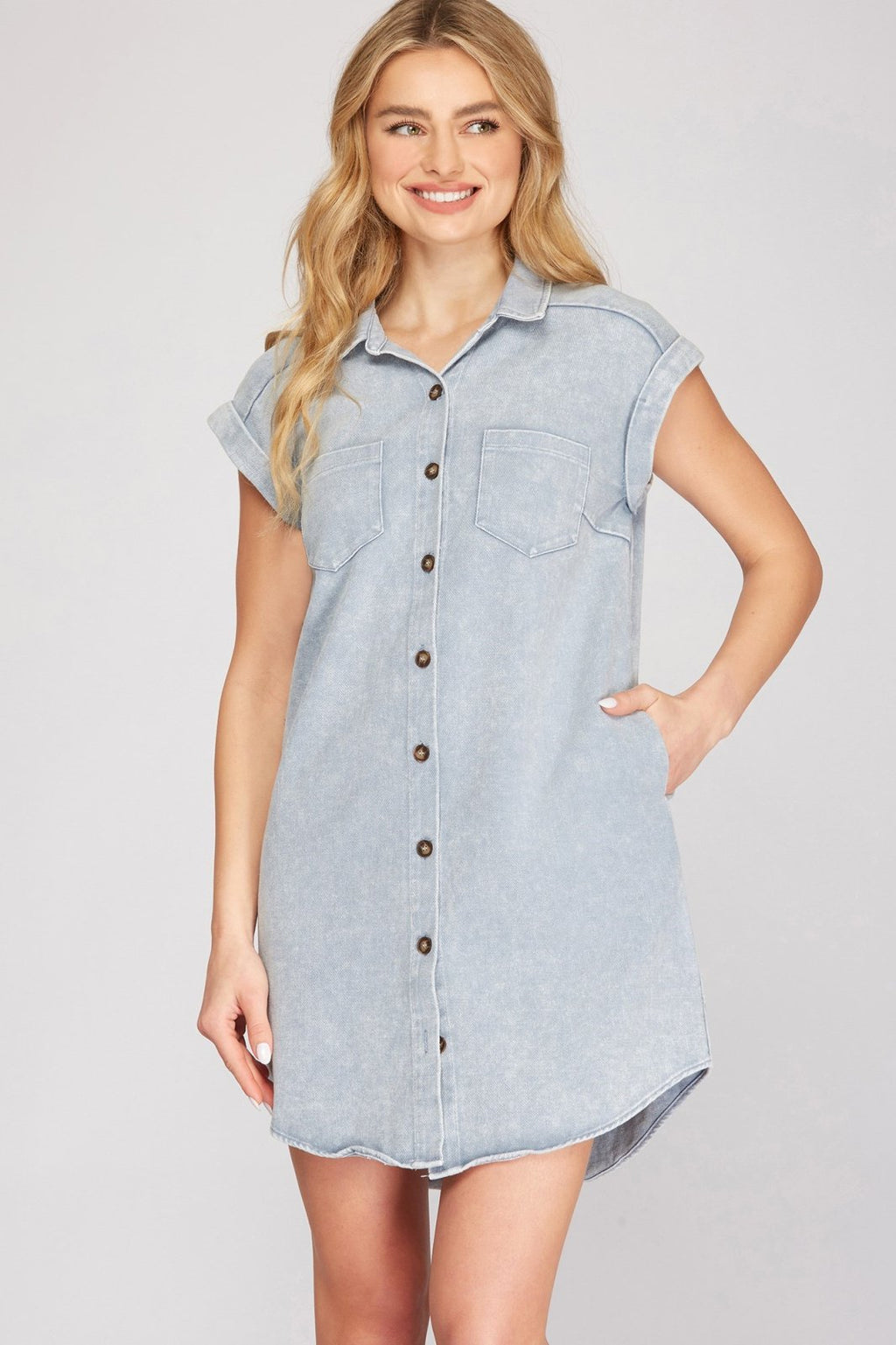 DENIM DAZE DRESS from Raggdoll Boutique, perfect for trendy coastal style and summer outfits in Port Aransas.