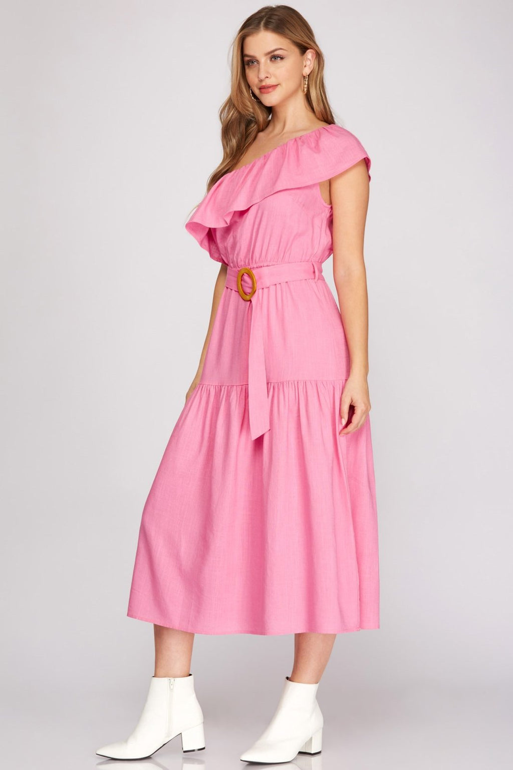 LOVELY IN PINK DRESS from Raggdoll Boutique, perfect for summer outfits in Port Aransas. Trendy coastal style for vacations.