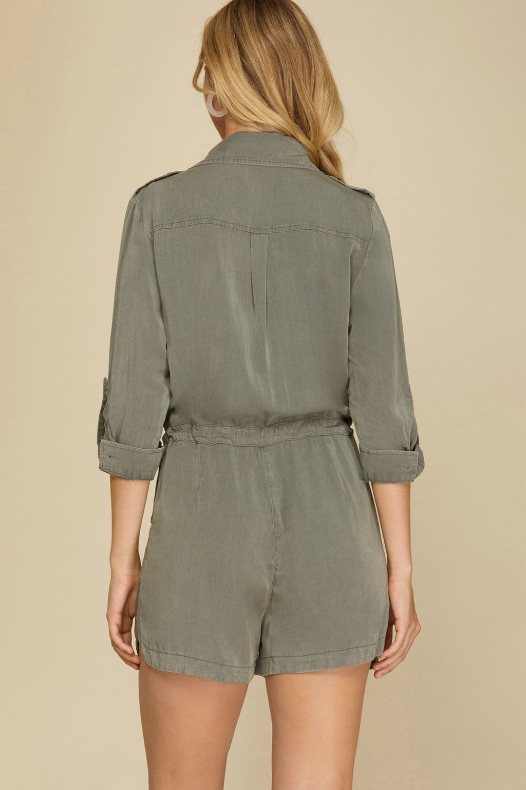 FAVORITE ROMPER IN OLIVE from Raggdoll Boutique, trendy coastal style for summer outfits Texas.