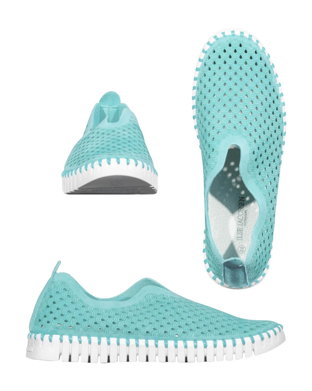 SAPPHIRE TULIPS by ISLE JACOBSEN 139 trendy turquoise slip-on shoes for summer outfits Texas from Raggdoll Boutique.