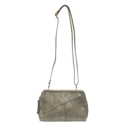 Gigi- Metallic Dk Chrome Crossbody w/Woven Strap