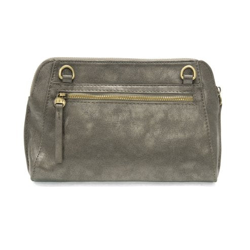 Gigi- Metallic Dk Chrome Crossbody w/Woven Strap