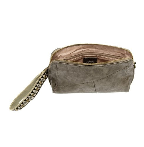 Gigi- Metallic Dk Chrome Crossbody w/Woven Strap
