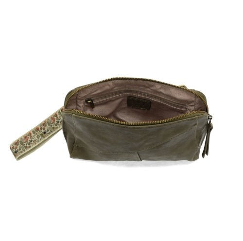 Gigi- Olive Crossbody w/Woven Strap