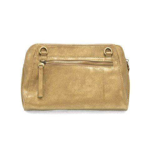 Gigi- Metallic Gold Crossbody w/Woven Strap