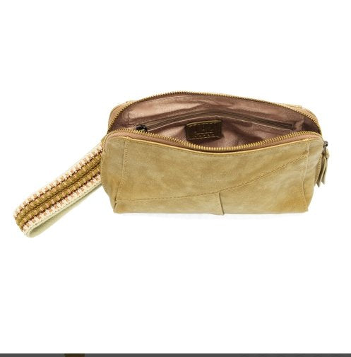 Gigi- Metallic Gold Crossbody w/Woven Strap