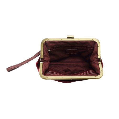 Burgundy Velvet Vivie Wristlet
