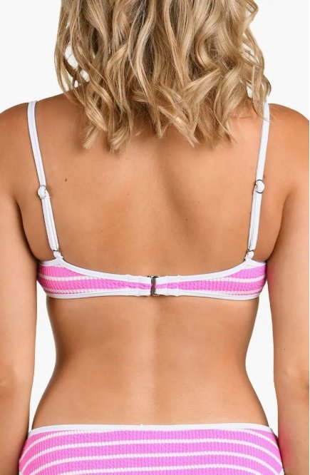 Brenton Petal Cutout Bikini Top -Pop Pink