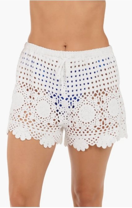 Citrus-Crochet Cover Short-White
