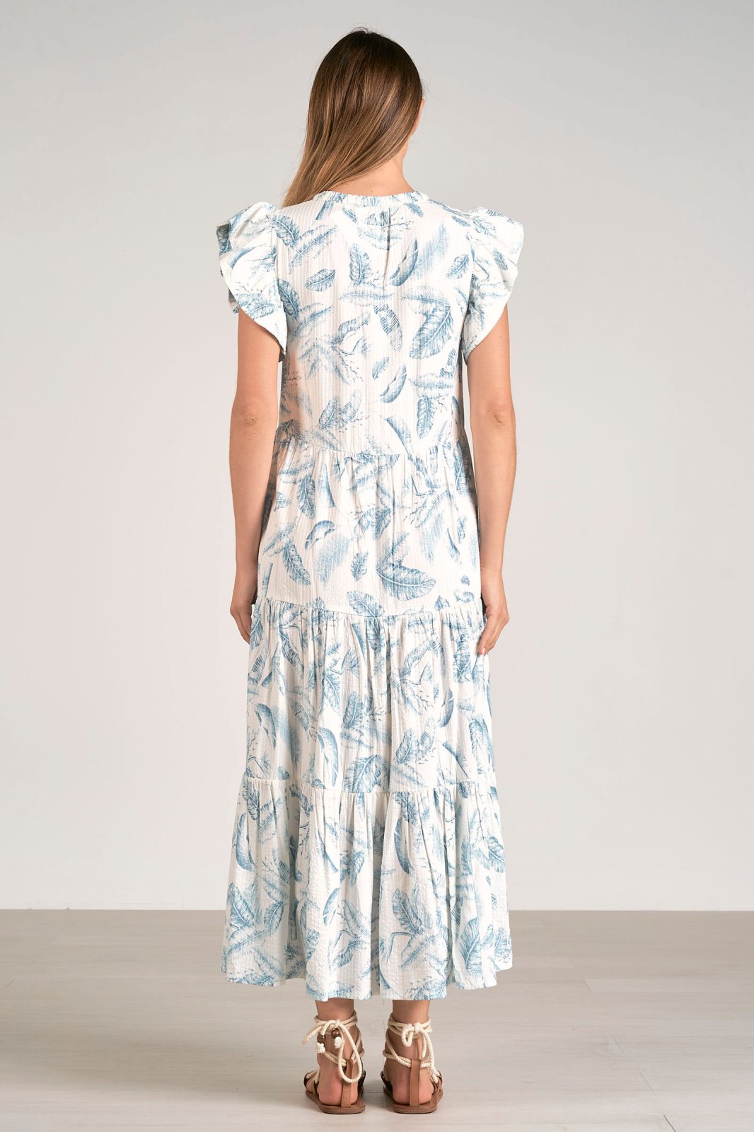 Elan Blue Lima Midi Dress from Raggdoll Boutique, perfect for summer outfits Texas and vacation wardrobe boutique.