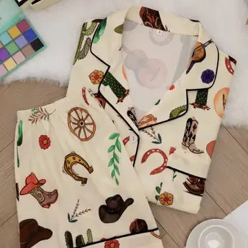 Western Print Pajama Set