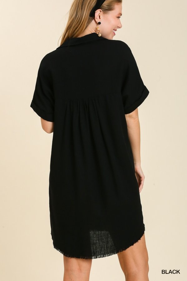 Back view of the GO TO DRESS in black, perfect for summer outfits Texas at Raggdoll Boutique in Port Aransas.