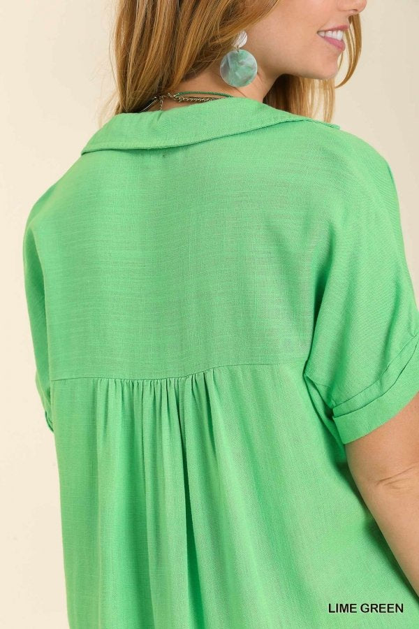 LIME GREEN COLLARED DRESS from Raggdoll Boutique, perfect for summer outfits Texas and coastal fashion.