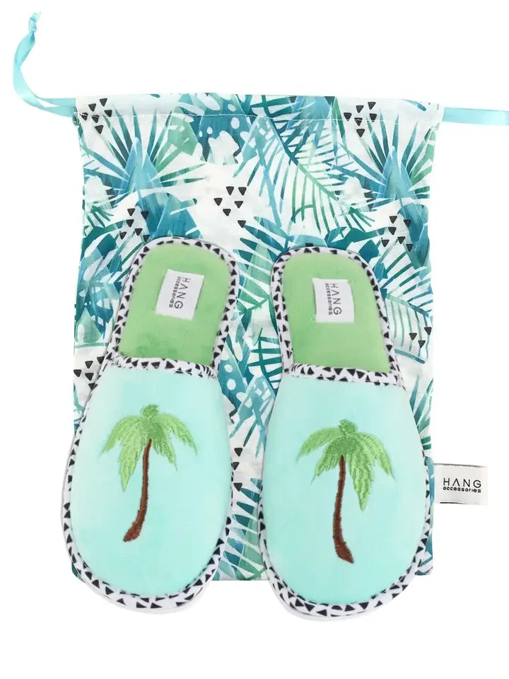 Palm Tree Slippers w/Bag