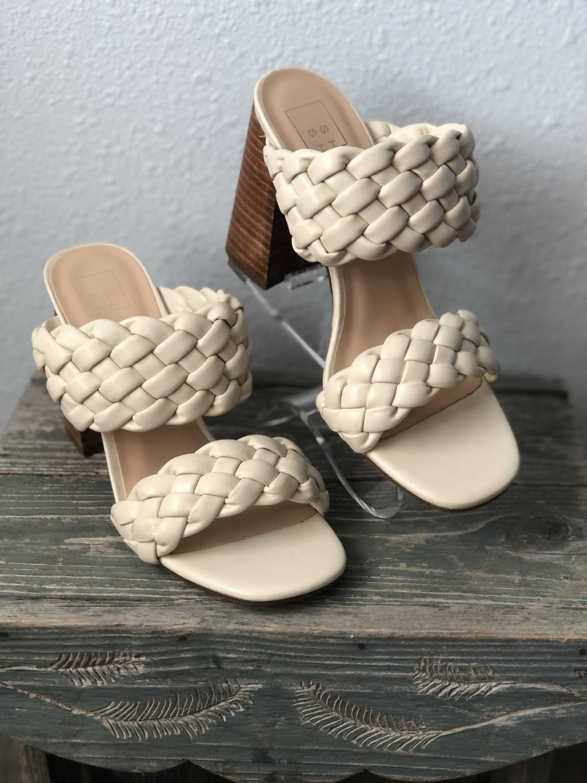 HEAVEN KICKBACK HEEL-BRAIDED BONE COLOR from Raggdoll Boutique, perfect for summer outfits in Port Aransas.