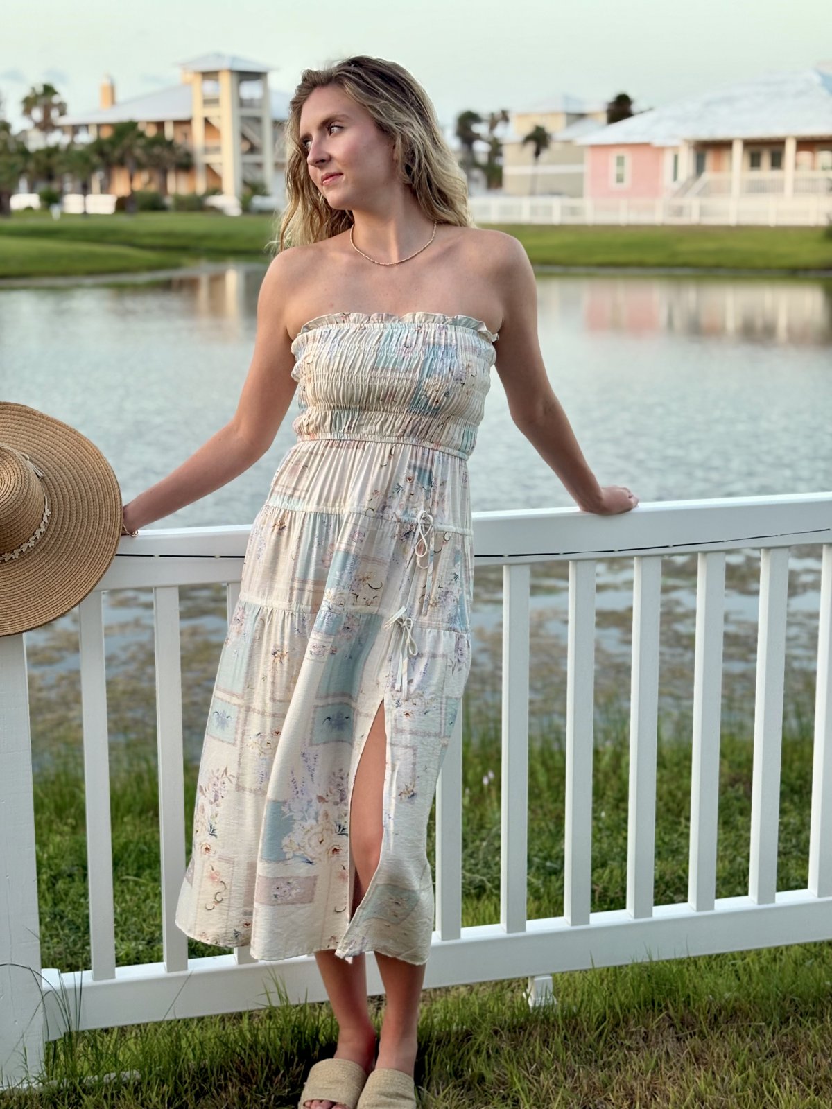 Mollie Dress from Raggdoll Boutique, a coastal fashion style with soft colors and tiered design, perfect for summer outfits Texas.