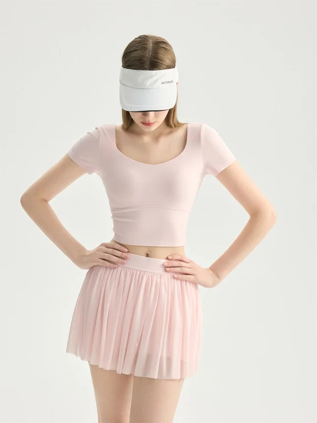 Leah Mesh Skirt-Pink