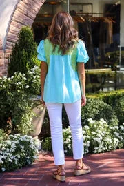 THE COVE TOP from Raggdoll Boutique, featuring trendy coastal style perfect for summer outfits in Port Aransas.