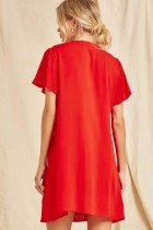 LOVE RED SAVANNA JANE DRESS back view, featuring trendy coastal style for summer outfits from Raggdoll Boutique.