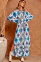 SAVANNA JANE TURQUOISE EMBROIDERED DRESS model showcasing trendy coastal style at Raggdoll Boutique.