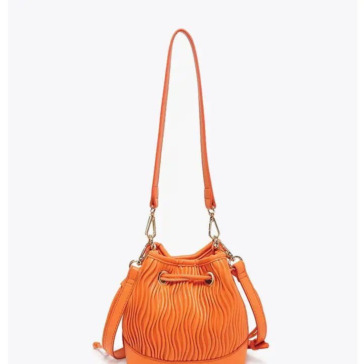Aruba Mini-Bucket Bag in vibrant orange, perfect for coastal boutique clothing and stylish tops for women.
