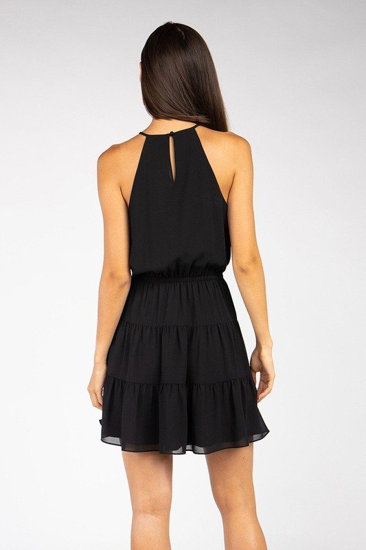 Back view of DATE NIGHT LBD from Raggdoll Boutique, perfect for trendy coastal style and summer outfits in Texas.