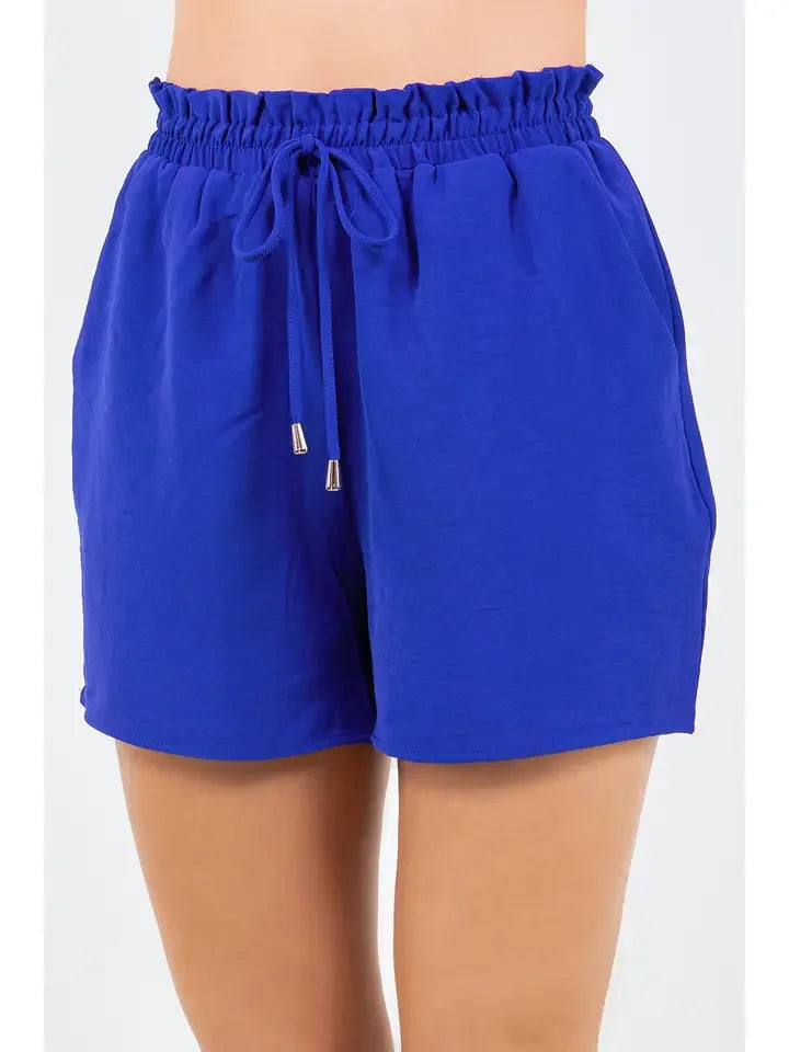 Plus royal blue shorts for women, perfect for coastal boutique clothing and curvy plus size fashion this Summer.
