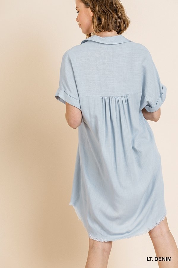 LT. DENIM EASY DRESS from Raggdoll Boutique, perfect for summer outfits Texas and trendy coastal style.