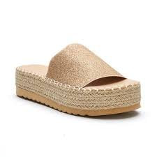 SUNKISSED GOLD SLIDE W/ RAFFIA from Raggdoll Boutique, perfect for trendy coastal style and summer outfits Texas.
