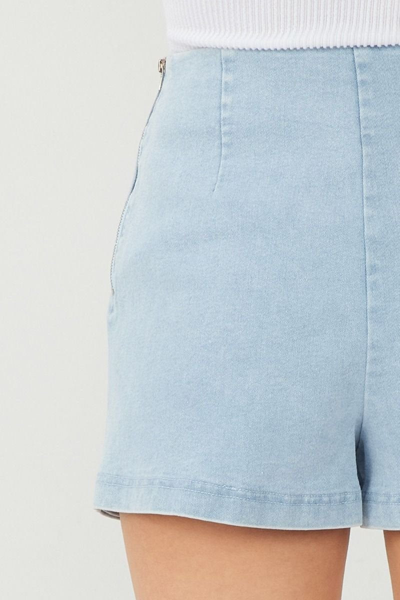LIGHT DENIM SKORT from Raggdoll Boutique, perfect for trendy coastal style and summer outfits Texas.