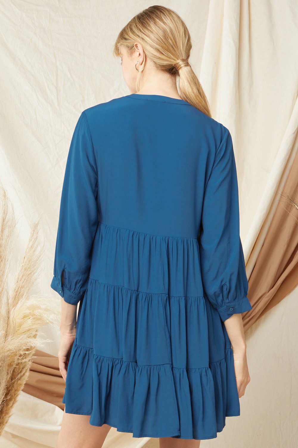 PERFECT TEAL EMBROIDERED DRESS, lightweight tiered dress with v-neck, from Raggdoll Boutique.