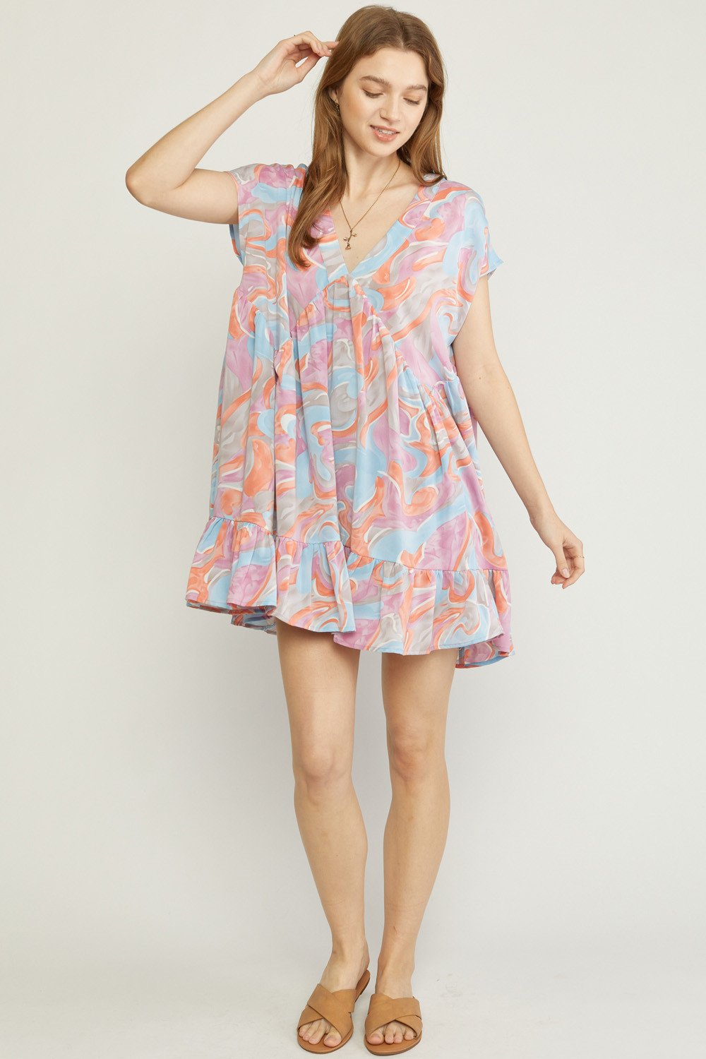 Sweet Baby Pink and Blue Dress from Raggdoll Boutique, trendy coastal style for summer outfits Texas.
