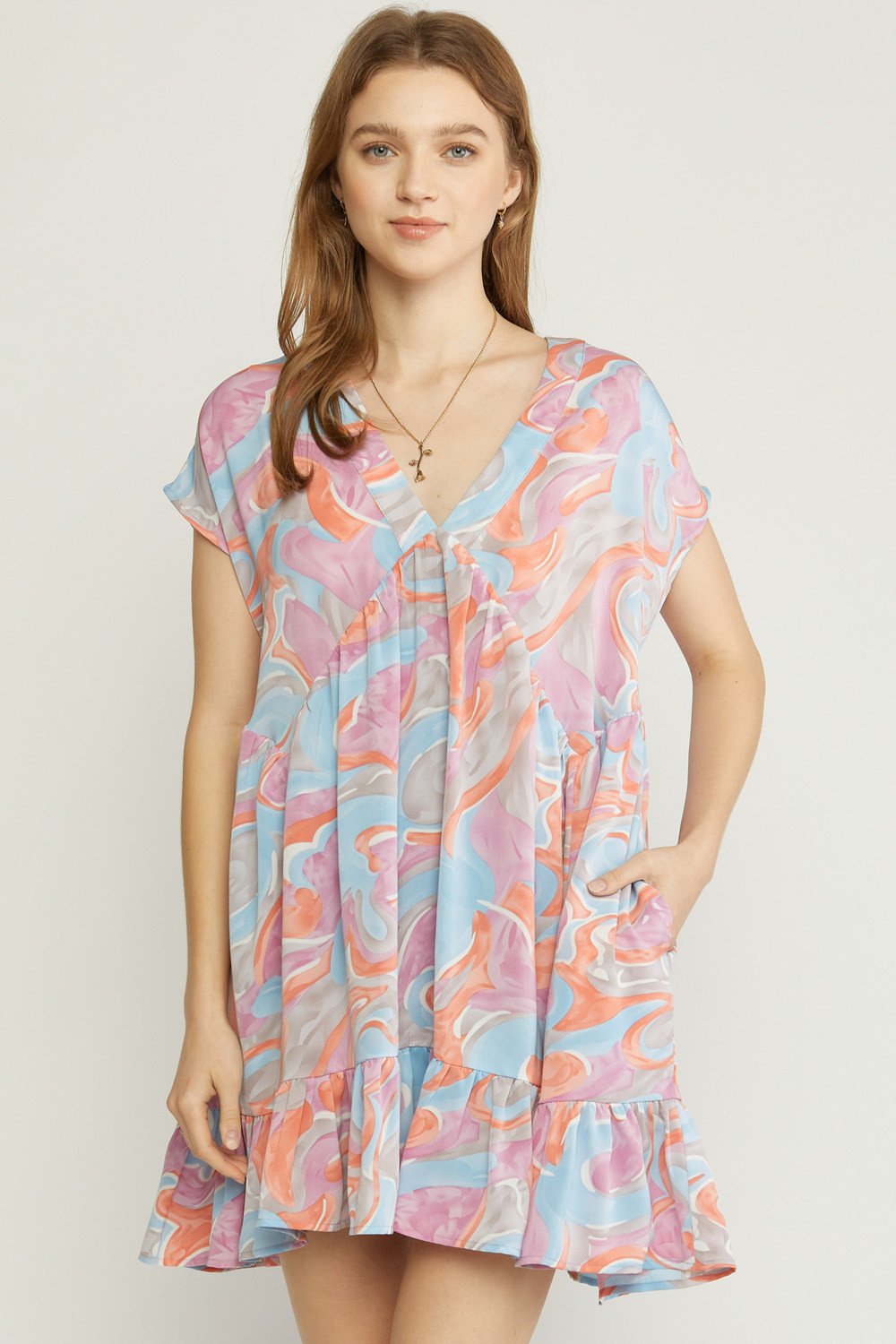 Sweet Baby Pink and Blue Dress from Raggdoll Boutique featuring trendy coastal style and perfect for summer outfits Texas.