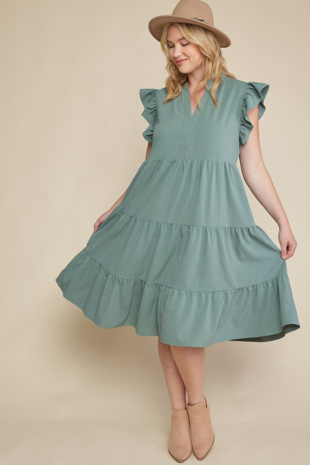 MADE FOR YOU DRESS IN SAGE from Raggdoll Boutique, perfect for summer outfits in coastal fashion.
