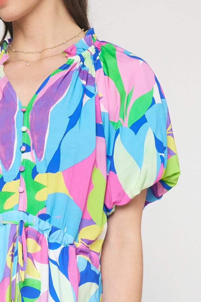 Color Crush Dress showcasing bright colors and stylish design, perfect for coastal boutique clothing and tropical vacations.