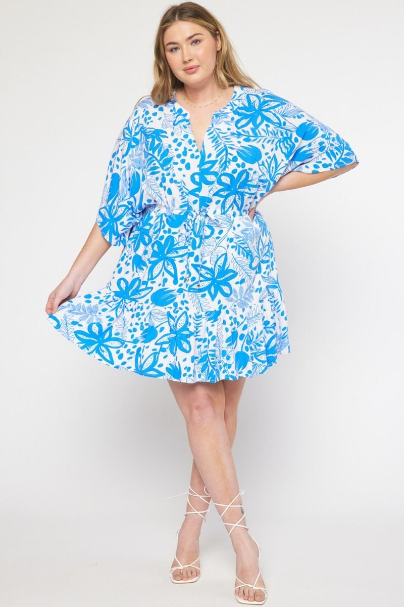 PLUS BLUE AND WHITE DRESS from Raggdoll Boutique, perfect for summer outfits Texas with trendy coastal style.