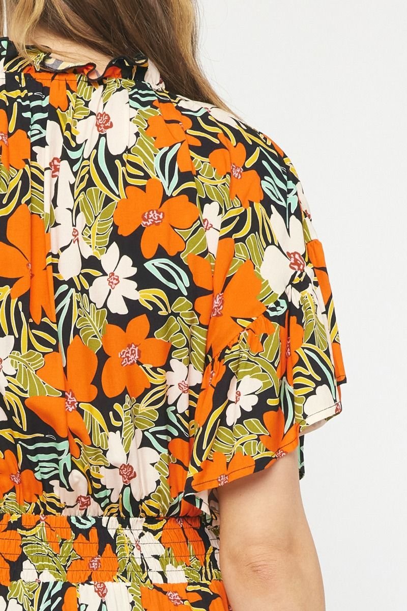 FIELD OF FLOWERS DRESS featuring vibrant floral patterns, perfect for summer outfits Texas at Raggdoll Boutique.