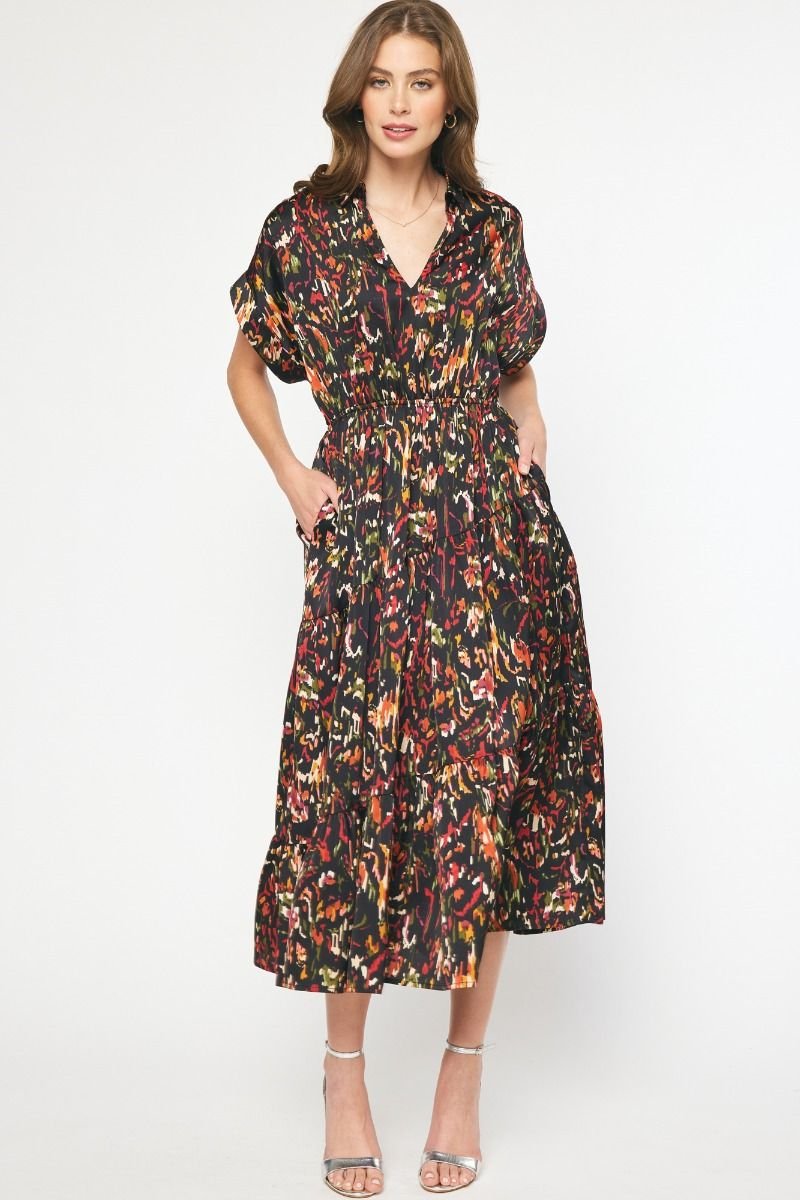 MID-WINTERS NIGHT MIX MAXI DRESS from Raggdoll Boutique, trendy coastal style for summer outfits in Port Aransas.