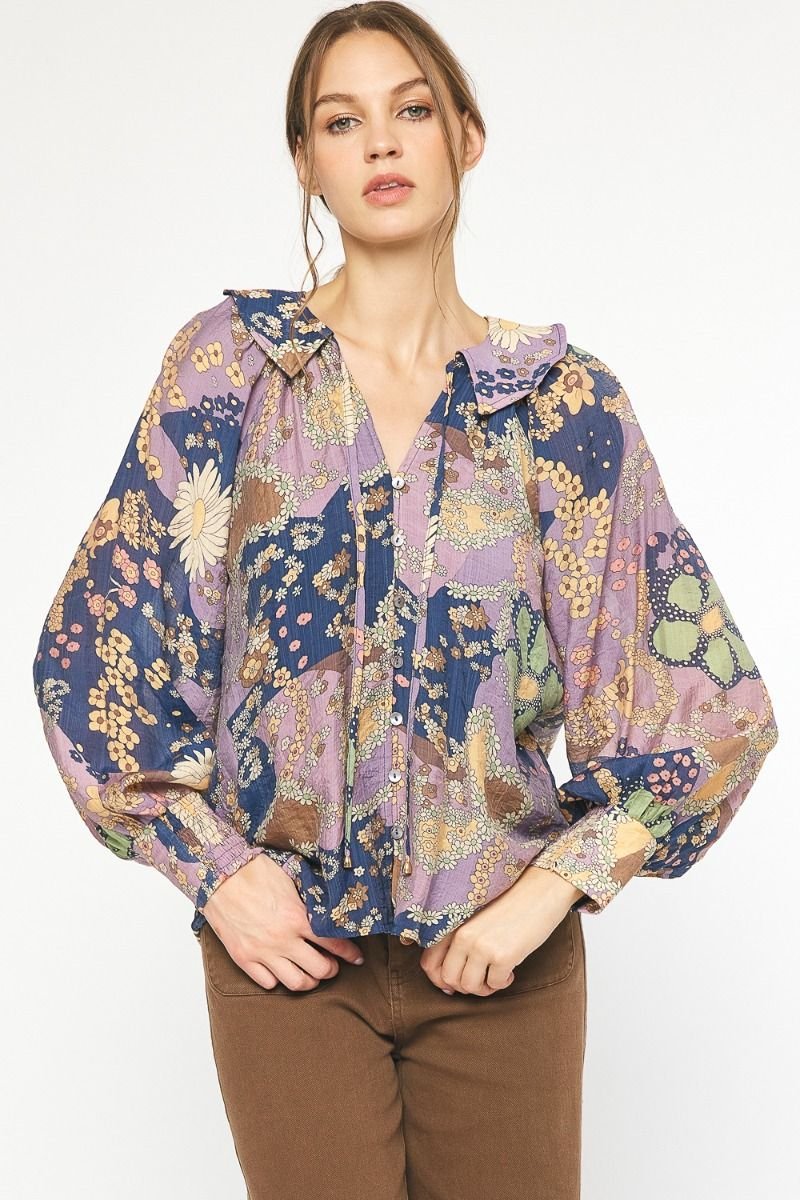 FLORAL BABYDOLL TOP styled with trendy coastal fashion from Raggdoll Boutique in Port Aransas.