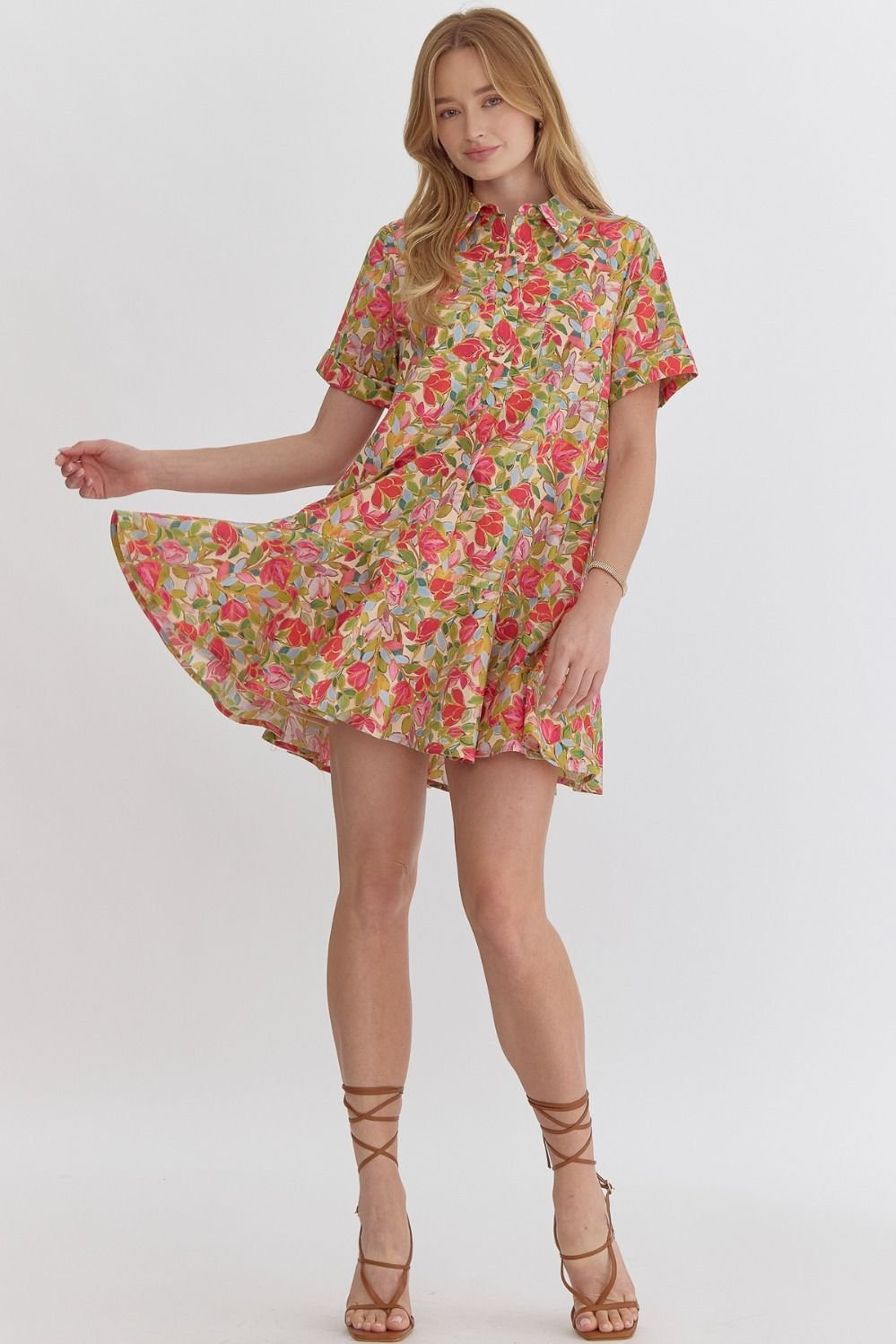 Shower Me with Flowers Dress showcasing trendy floral design, perfect for summer outfits Texas at Raggdoll Boutique.