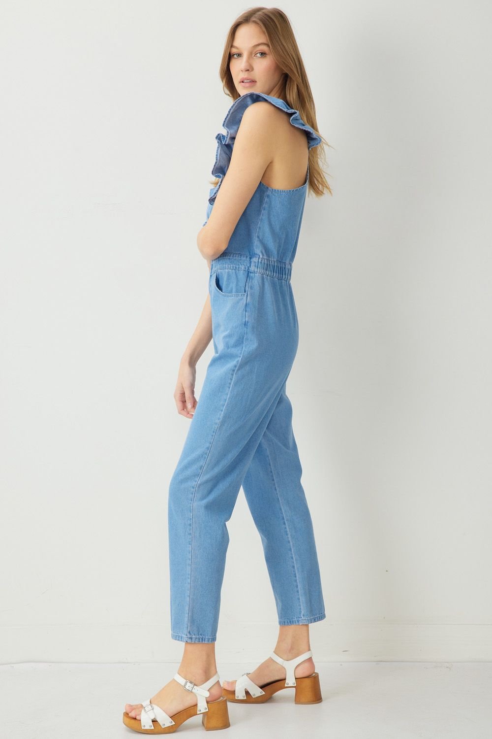 GO GIRL! DENIM JUMPSUIT from Raggdoll Boutique, perfect for summer outfits Texas and trendy coastal style.