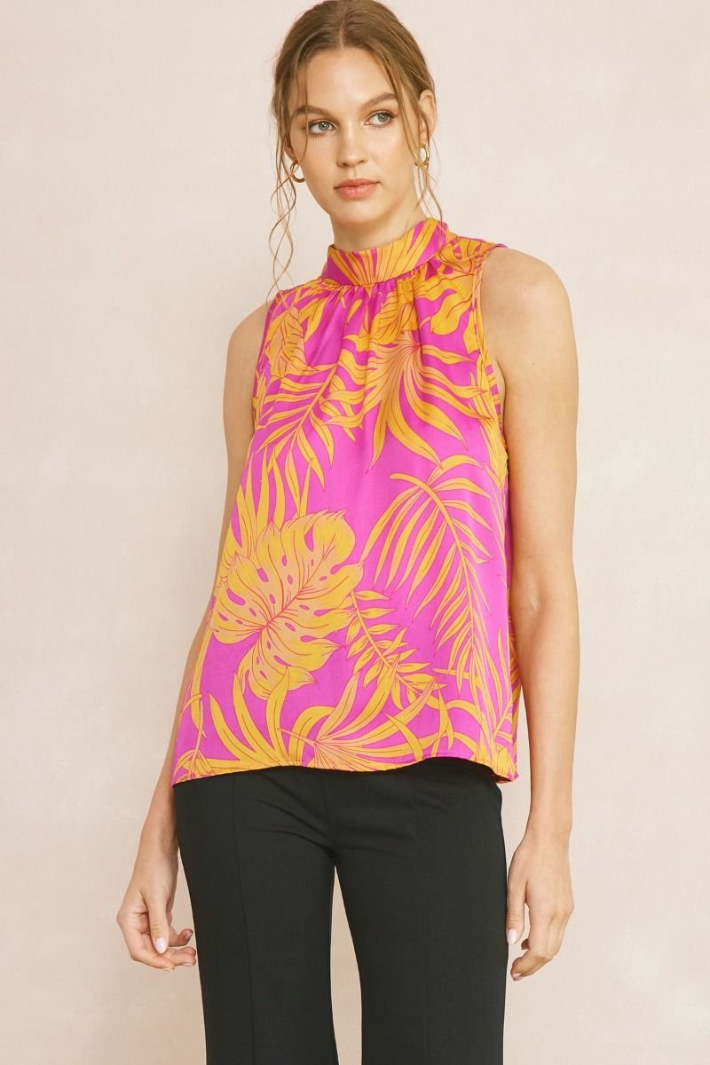 ORCHID AND ORANGE HALTER-STYLE TOP from Raggdoll Boutique, perfect for trendy coastal style and summer outfits Texas.