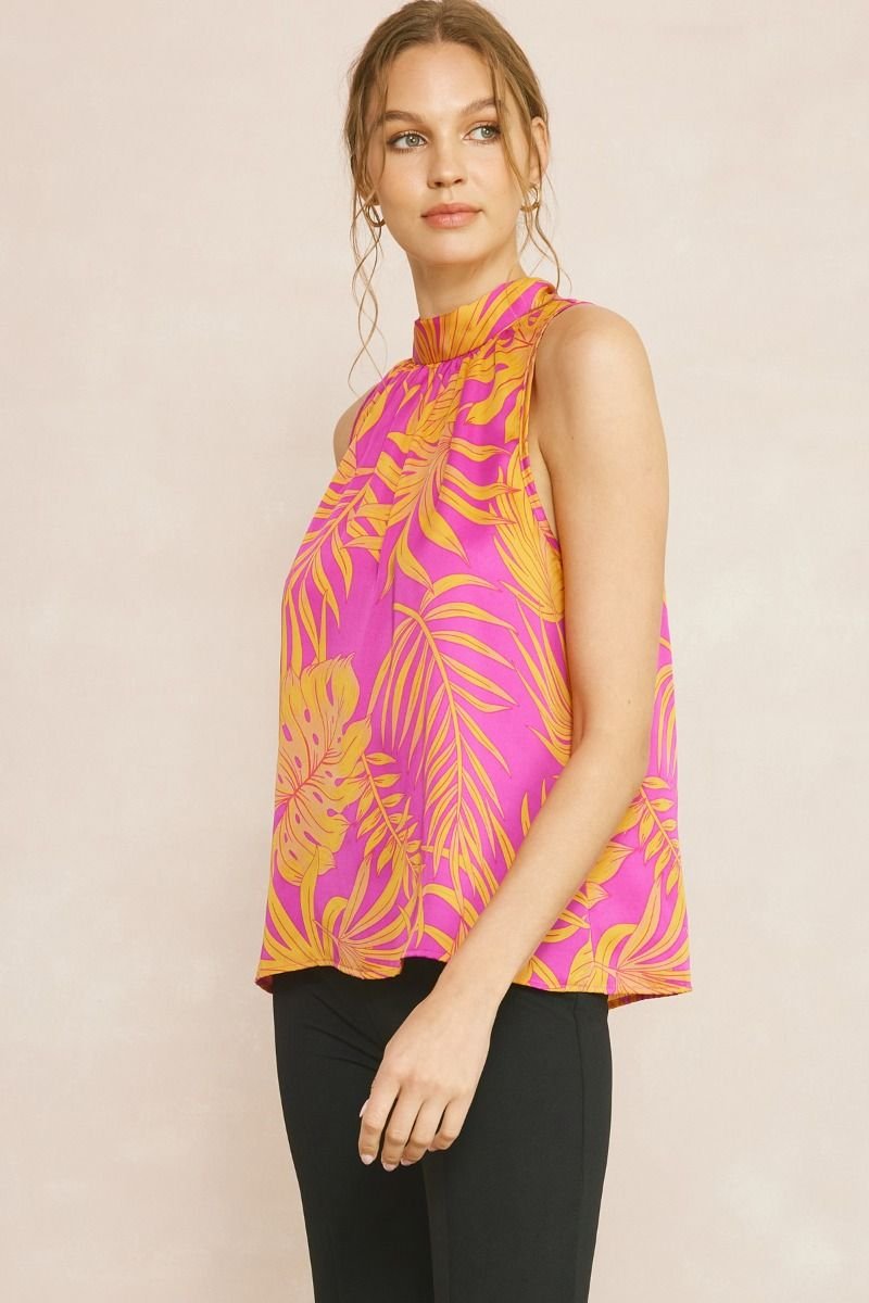 ORCHID AND ORANGE HALTER-STYLE TOP from Raggdoll Boutique, perfect for summer outfits Texas and coastal fashion.