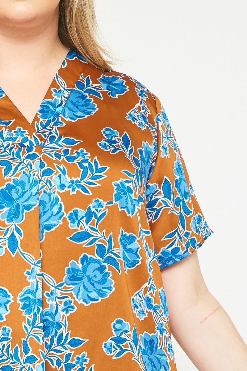 COPPER PLUS FLORAL TOP from Raggdoll Boutique featuring trendy coastal style and perfect for summer outfits Texas.