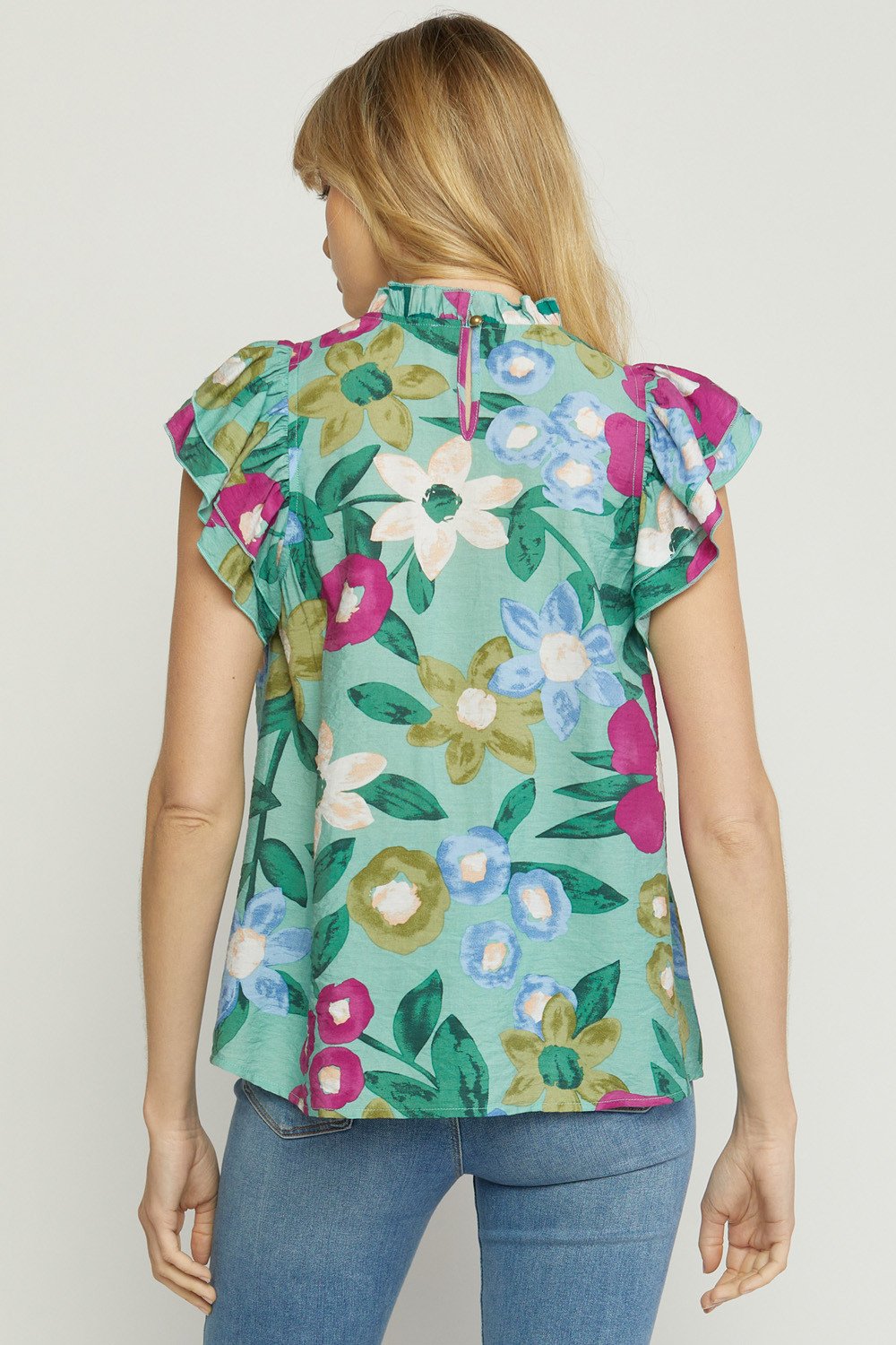 Mint Floral Top from Raggdoll Boutique, showcasing trendy coastal style and perfect for summer outfits Texas.