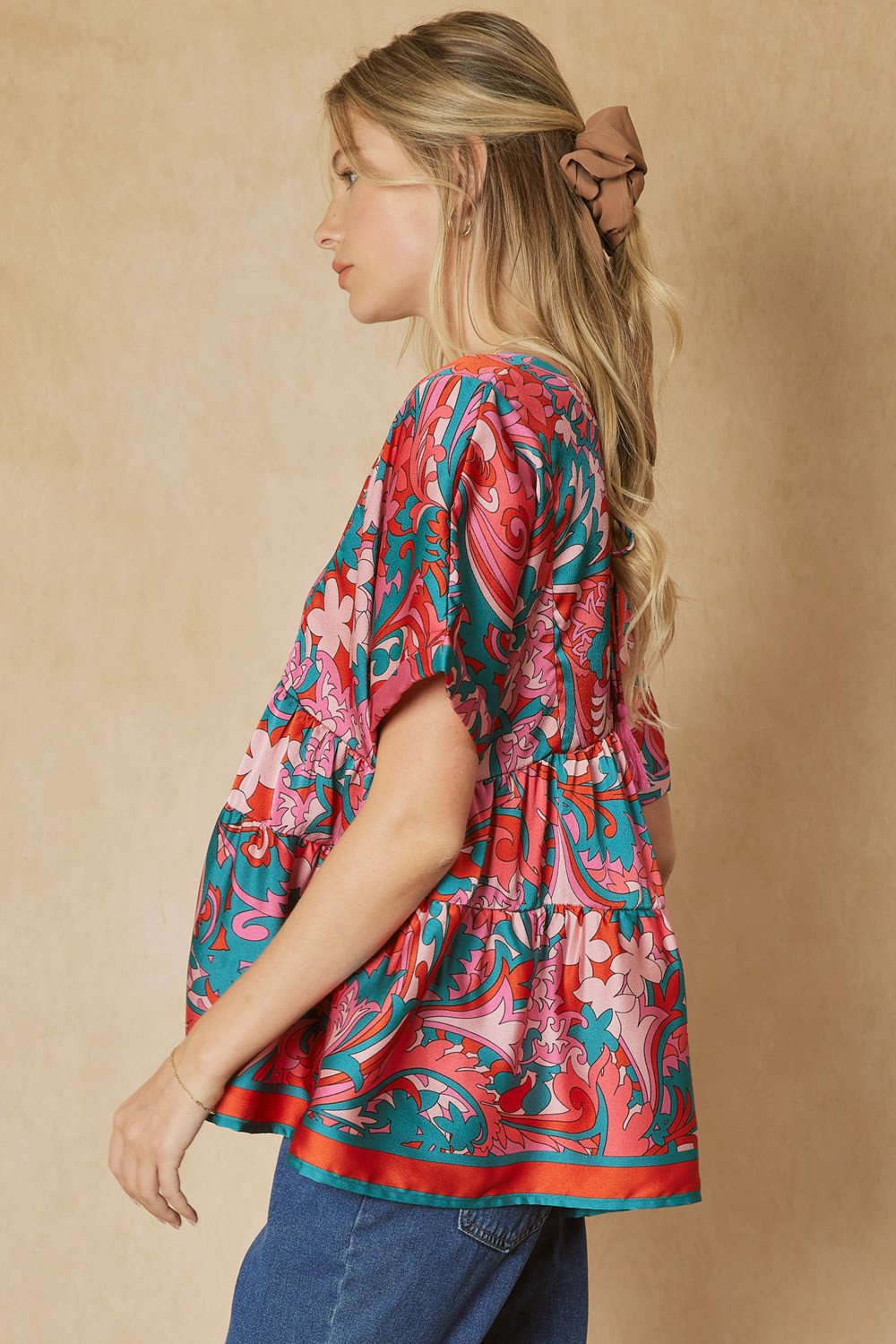 PINK AND GREEN TIE AT BACK WITH TASSELS from Raggdoll Boutique showcasing trendy coastal style in a summer outfit.